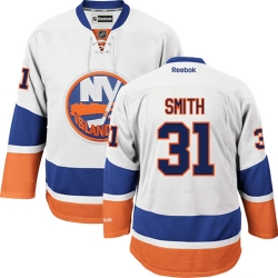 Billy Smith Reebok New York Islanders Premier White Away NHL Jersey