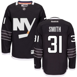 Billy Smith Reebok New York Islanders Authentic Black Third NHL Jersey