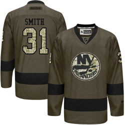 Billy Smith Reebok New York Islanders Authentic Green Salute to Service NHL Jersey