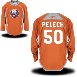Adam Pelech Reebok New York Islanders Premier Orange Alternate Practice Jersey