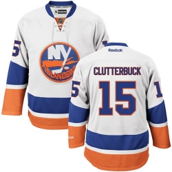 Cal Clutterbuck Reebok New York Islanders Premier White Away NHL Jersey