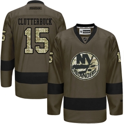 Cal Clutterbuck Reebok New York Islanders Authentic Green Salute to Service NHL Jersey