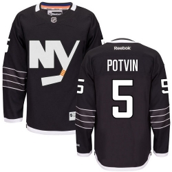 Denis Potvin Reebok New York Islanders Authentic Black Third NHL Jersey