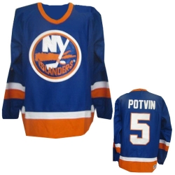 Denis Potvin CCM New York Islanders Premier Blue Baby Throwback NHL Jersey