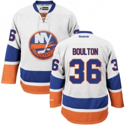 Eric Boulton Youth Reebok New York Islanders Premier White Away Jersey