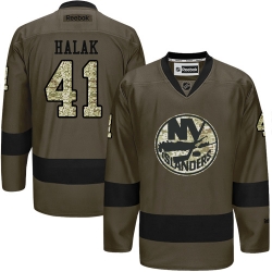 Jaroslav Halak Reebok New York Islanders Authentic Green Salute to Service NHL Jersey