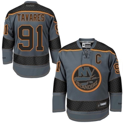 John Tavares Reebok New York Islanders Authentic Charcoal Cross Check Fashion NHL Jersey