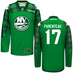 P.A. Parenteau Reebok New York Islanders Authentic Green St. Patrick's Day Jersey