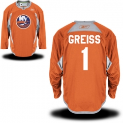 Thomas Greiss Reebok New York Islanders Premier Orange Alternate Practice Jersey