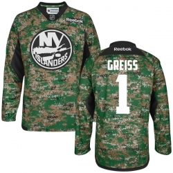 Thomas Greiss Reebok New York Islanders Premier Camo Digital Veteran's Day Practice Jersey