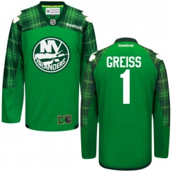 Thomas Greiss Reebok New York Islanders Authentic Green St. Patrick's Day Jersey