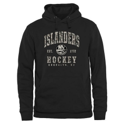 NHL New York Islanders Black Camo Stack Pullover Hoodie