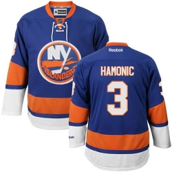 Travis Hamonic Reebok New York Islanders Premier Royal Blue Home NHL Jersey