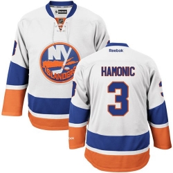 Travis Hamonic Reebok New York Islanders Authentic White Away NHL Jersey