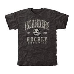 NHL New York Islanders Black Camo Stack Tri-Blend T-Shirt