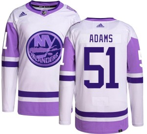 Collin Adams Men's Adidas New York Islanders Authentic Hockey Fights Cancer Jersey