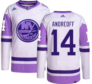 Andy Andreoff Men's Adidas New York Islanders Authentic Hockey Fights Cancer Jersey