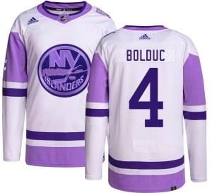 Samuel Bolduc Men's Adidas New York Islanders Authentic Hockey Fights Cancer Jersey