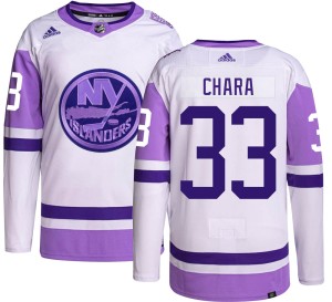 Zdeno Chara Men's Adidas New York Islanders Authentic Hockey Fights Cancer Jersey