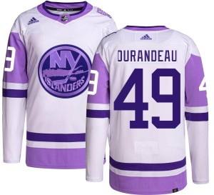 Arnaud Durandeau Men's Adidas New York Islanders Authentic Hockey Fights Cancer Jersey