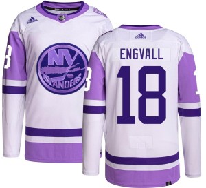 Pierre Engvall Men's Adidas New York Islanders Authentic Hockey Fights Cancer Jersey