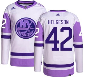 Seth Helgeson Men's Adidas New York Islanders Authentic Hockey Fights Cancer Jersey