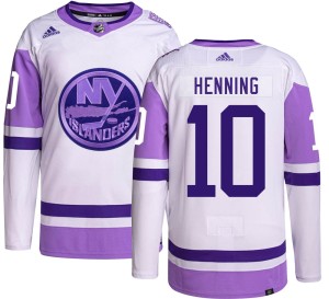 Lorne Henning Men's Adidas New York Islanders Authentic Hockey Fights Cancer Jersey