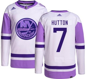 Grant Hutton Men's Adidas New York Islanders Authentic Hockey Fights Cancer Jersey
