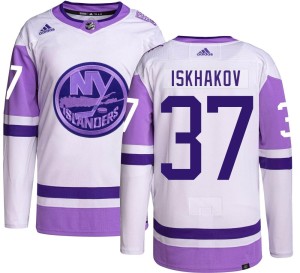 Ruslan Iskhakov Men's Adidas New York Islanders Authentic Hockey Fights Cancer Jersey