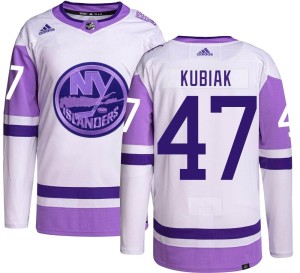Jeff Kubiak Men's Adidas New York Islanders Authentic Hockey Fights Cancer Jersey