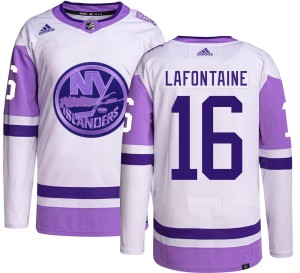 Pat LaFontaine Men's Adidas New York Islanders Authentic Hockey Fights Cancer Jersey