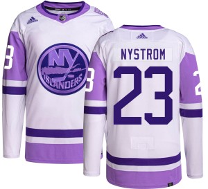 Bob Nystrom Men's Adidas New York Islanders Authentic Hockey Fights Cancer Jersey