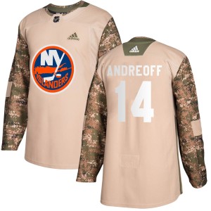Andy Andreoff Youth Adidas New York Islanders Authentic Camo Veterans Day Practice Jersey