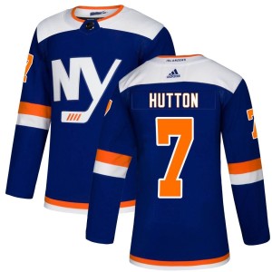 Grant Hutton Men's Adidas New York Islanders Authentic Blue Alternate Jersey
