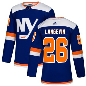 Dave Langevin Men's Adidas New York Islanders Authentic Blue Alternate Jersey