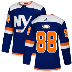 Andong Song Men's Adidas New York Islanders Authentic Blue Alternate Jersey