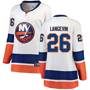 Dave Langevin Women's Fanatics Branded New York Islanders Breakaway White Away Jersey