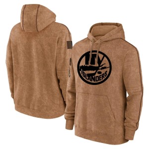 Youth New York Islanders Brown 2023 Salute to Service Club Pullover Hoodie