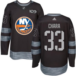 Zdeno Chara Men's New York Islanders Authentic Black 1917-2017 100th Anniversary Jersey
