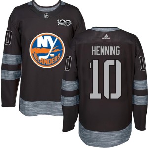 Lorne Henning Men's New York Islanders Authentic Black 1917-2017 100th Anniversary Jersey