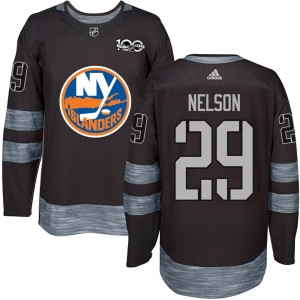 Brock Nelson Men's New York Islanders Authentic Black 1917-2017 100th Anniversary Jersey