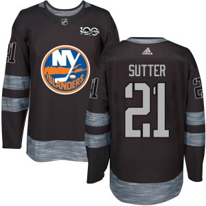 Brent Sutter Men's New York Islanders Authentic Black 1917-2017 100th Anniversary Jersey