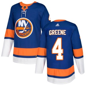 Andy Greene Men's Adidas New York Islanders Authentic Green Royal Home Jersey