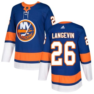 Dave Langevin Men's Adidas New York Islanders Authentic Royal Home Jersey