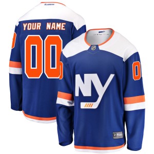 Custom Men's Fanatics Branded New York Islanders Breakaway Blue Custom Alternate Jersey
