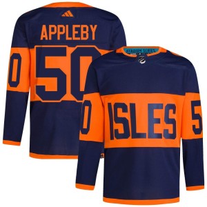 Kenneth Appleby Men's Adidas New York Islanders Authentic Navy 2024 Stadium Series Primegreen Jersey