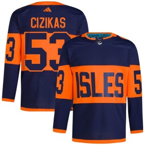 Casey Cizikas Men's Adidas New York Islanders Authentic Navy 2024 Stadium Series Primegreen Jersey