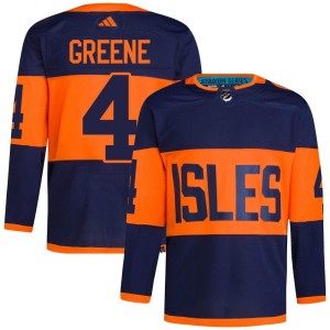 Andy Greene Men's Adidas New York Islanders Authentic Green Navy 2024 Stadium Series Primegreen Jersey