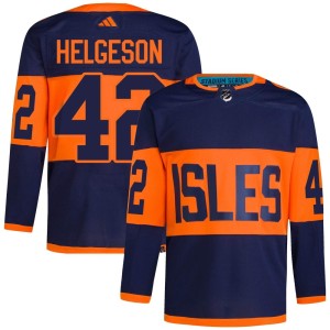 Seth Helgeson Men's Adidas New York Islanders Authentic Navy 2024 Stadium Series Primegreen Jersey