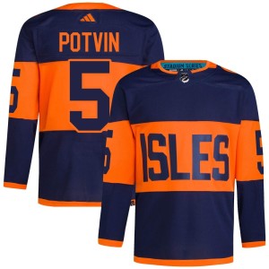 Denis Potvin Men's Adidas New York Islanders Authentic Navy 2024 Stadium Series Primegreen Jersey